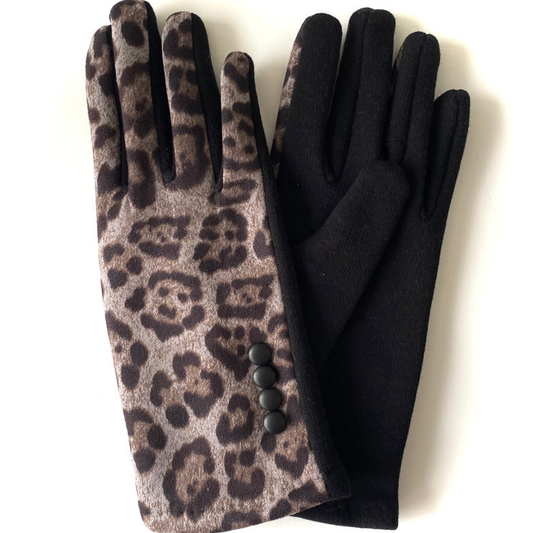 Stylish Leopard Print Winter Gloves