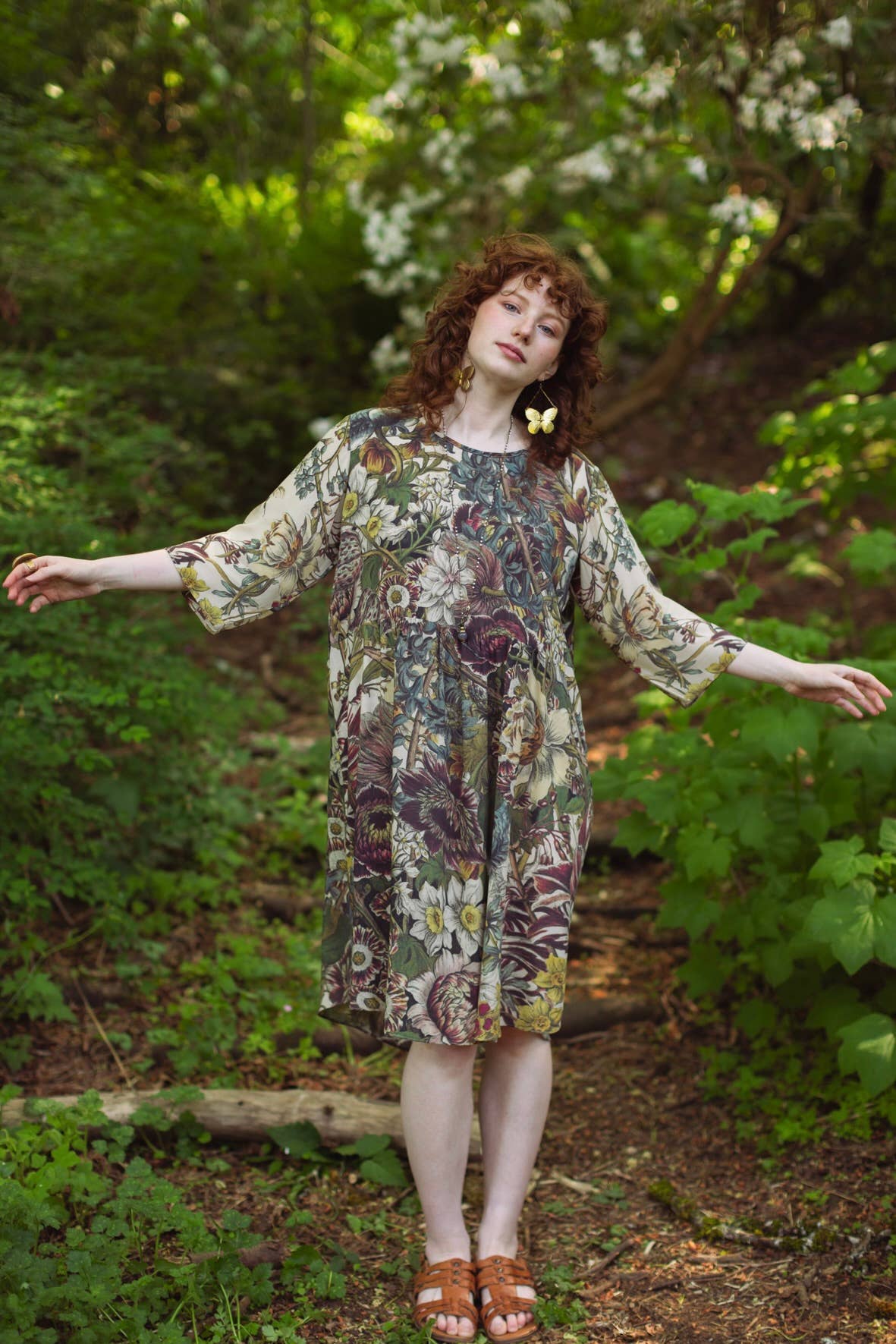 Love Grows Wild Artist Dress Tunic w/ Pockets, Bees & Floral - Suttles & Seawinds