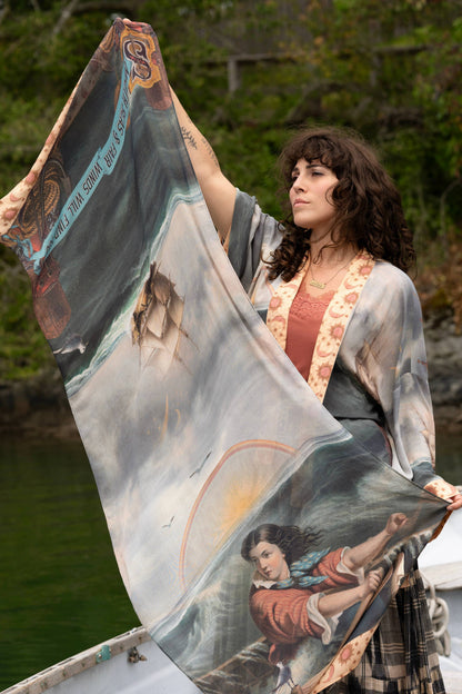 Hold Fast Bohemian Floral Scarf with Sailboat - Suttles & Seawinds