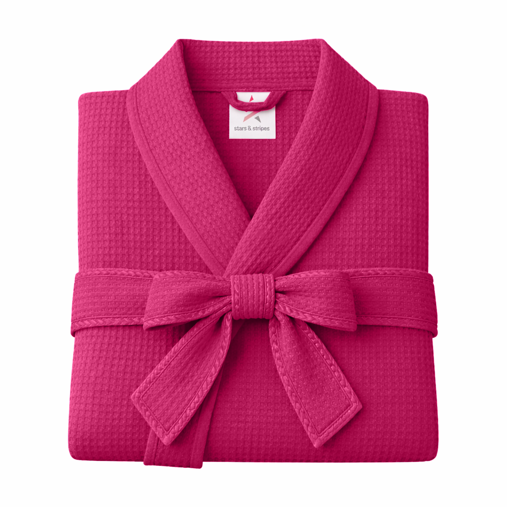 Waffle Weave Cotton Bathrobe – 280 GSM Unisex Robe