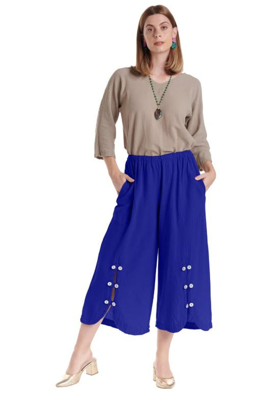 DOTTY CROP BUTTON PANT