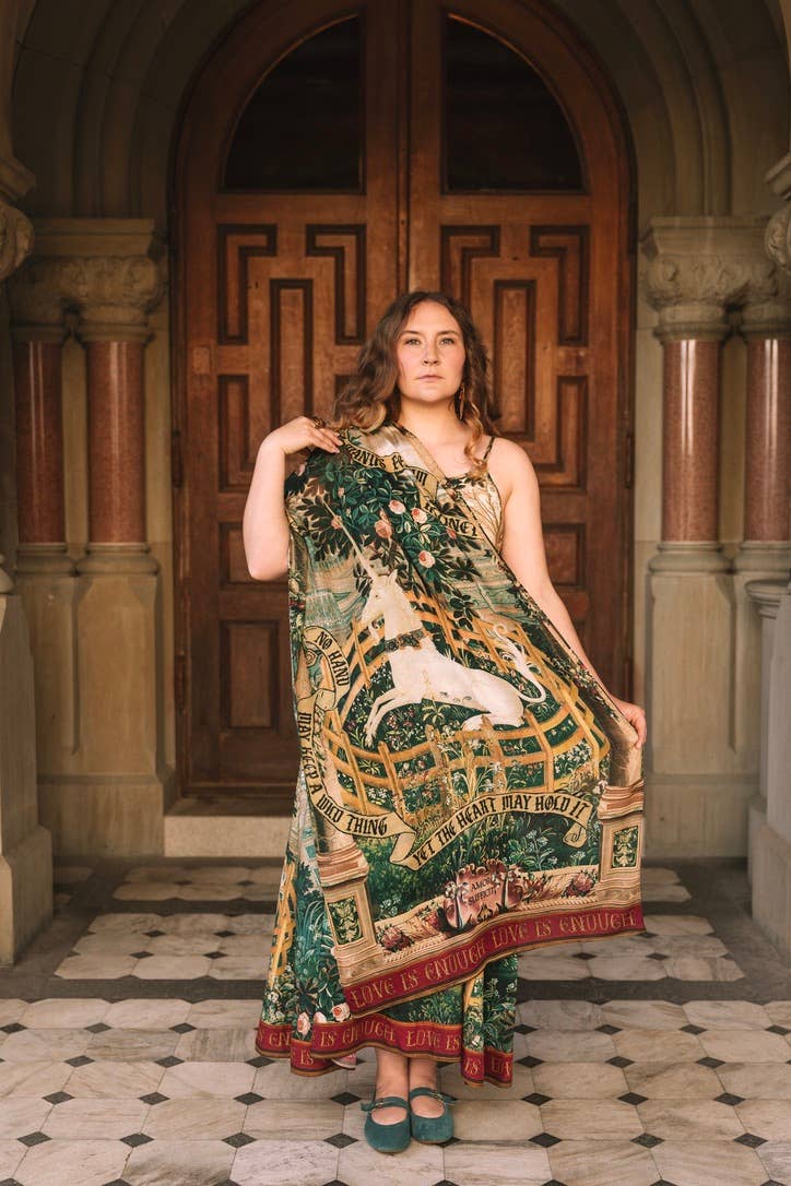 Market of Stars (Worldwide) - Wildheart Bohemian Scarf w/ Florals, Unicorn & Castle Print