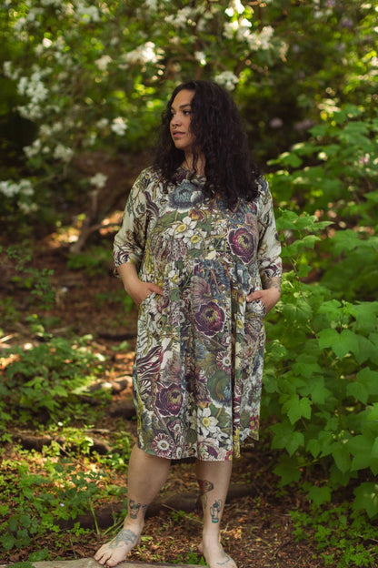 Love Grows Wild Artist Dress Tunic w/ Pockets, Bees & Floral - Suttles & Seawinds
