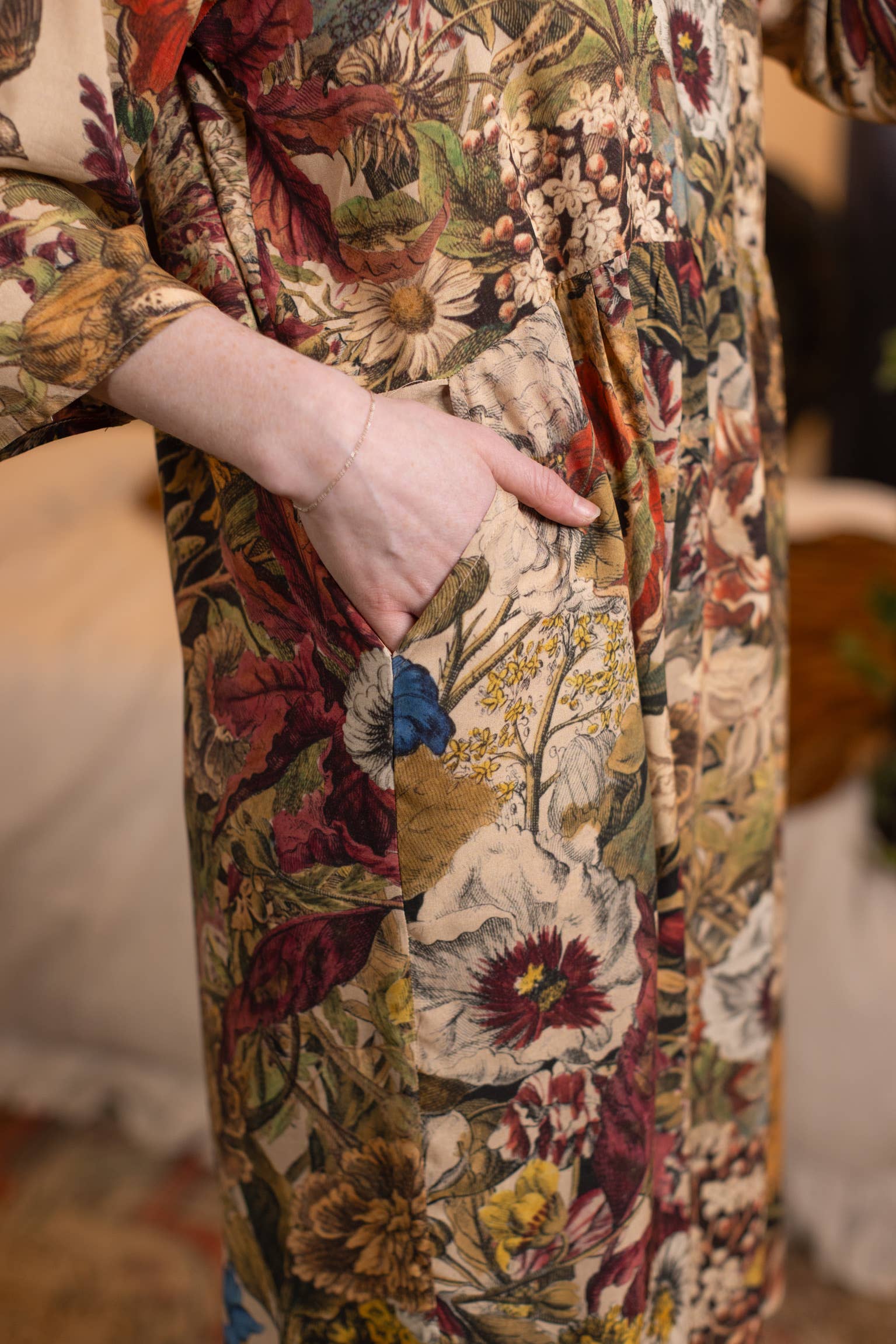 Golden Hour Artist Dress Tunic w/ Pockets & Floral Print - Suttles & Seawinds