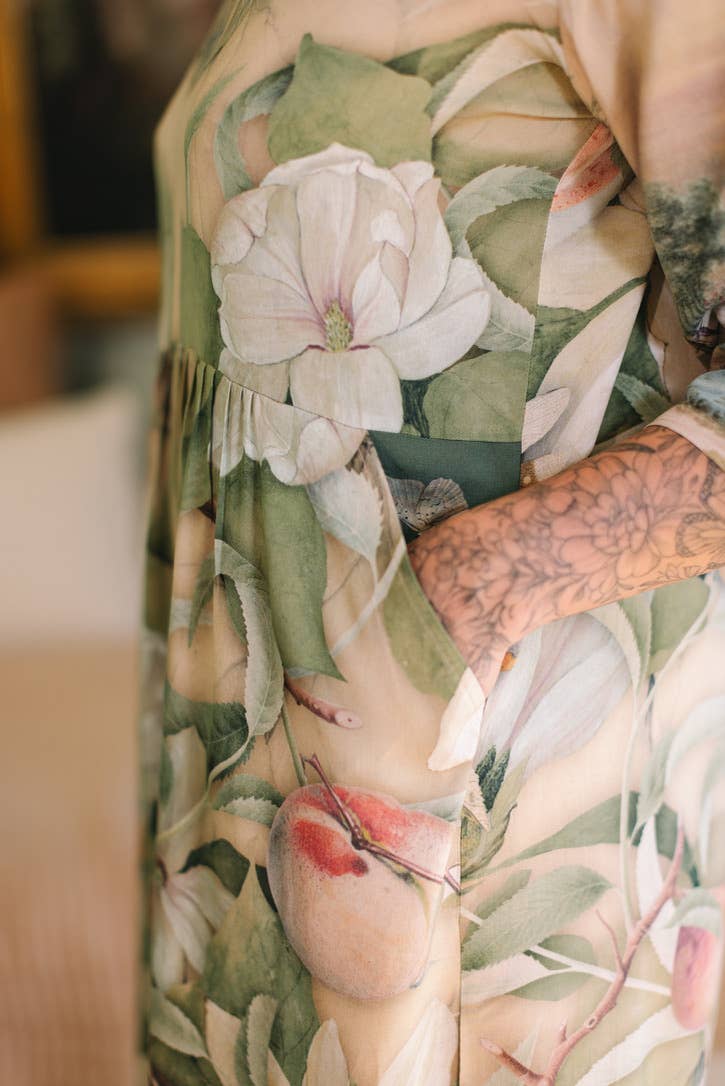 Fleur De Soleil Artist Dress w/ Pockets & Florals - Suttles & Seawinds