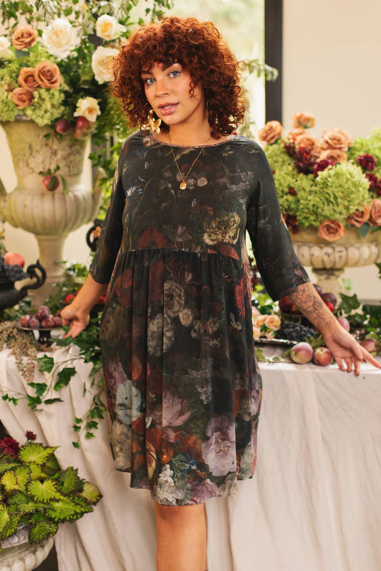 Flight of Fancy Artist Dress Tunic w/ Pockets & Hummingbirds - Suttles & Seawinds