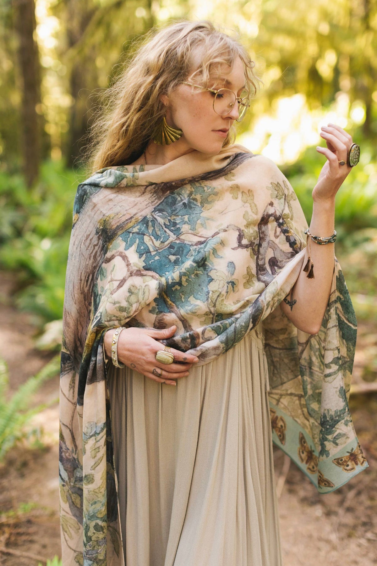 Market of Stars (Worldwide) - Earth & Sky Scarf with Tree Print