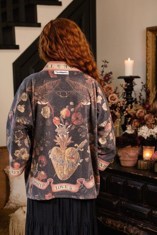 Market of Stars (Worldwide) - Heart of Gold Fleece Cottage Cardigan Kimono Jacket