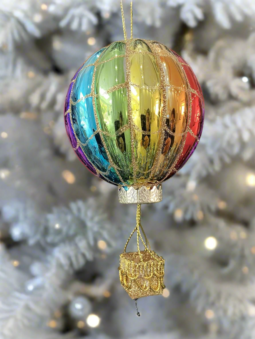 Marissa's Gifts - Glass Christmas hot air balloon