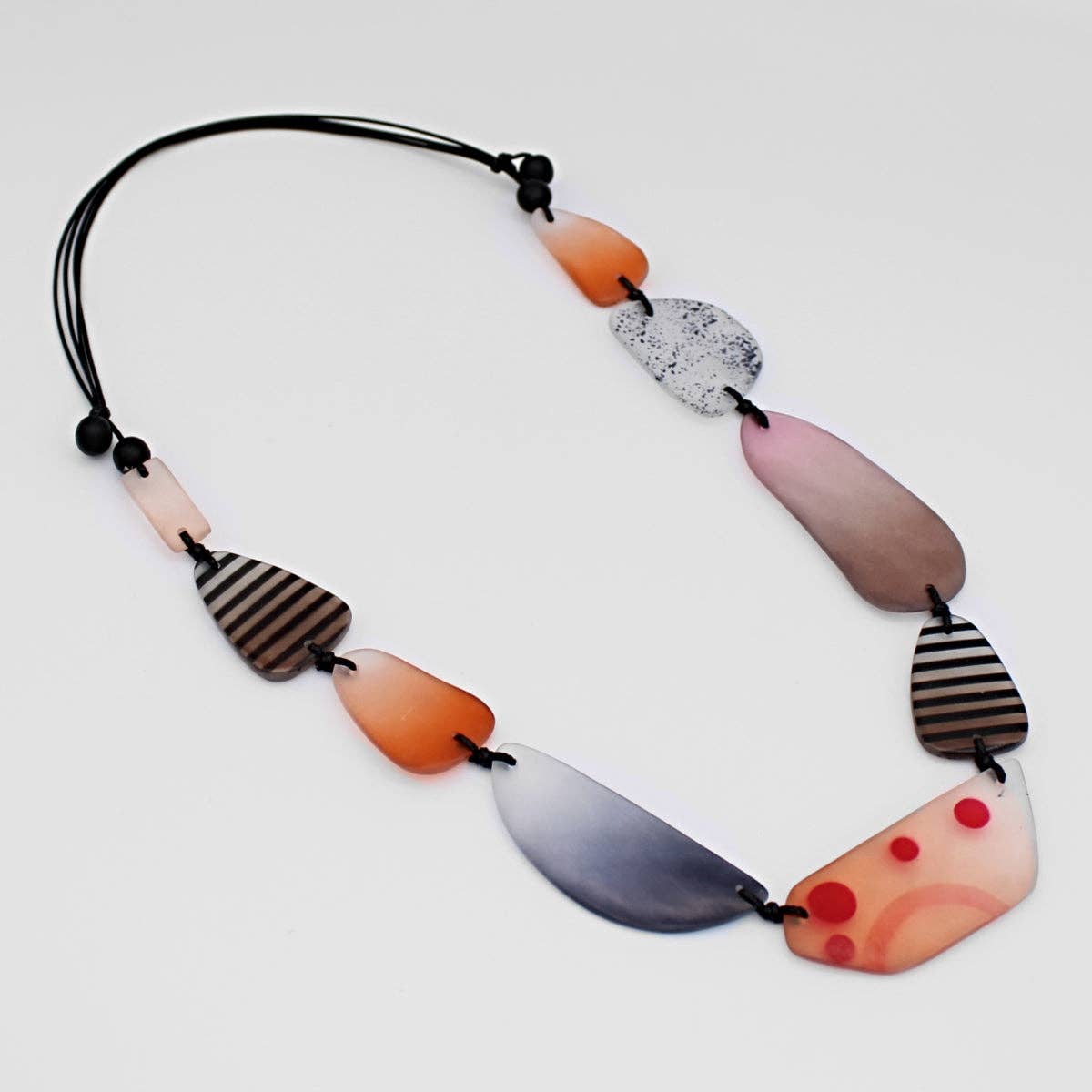 Sylca Designs - Orange/Black Celia Necklace