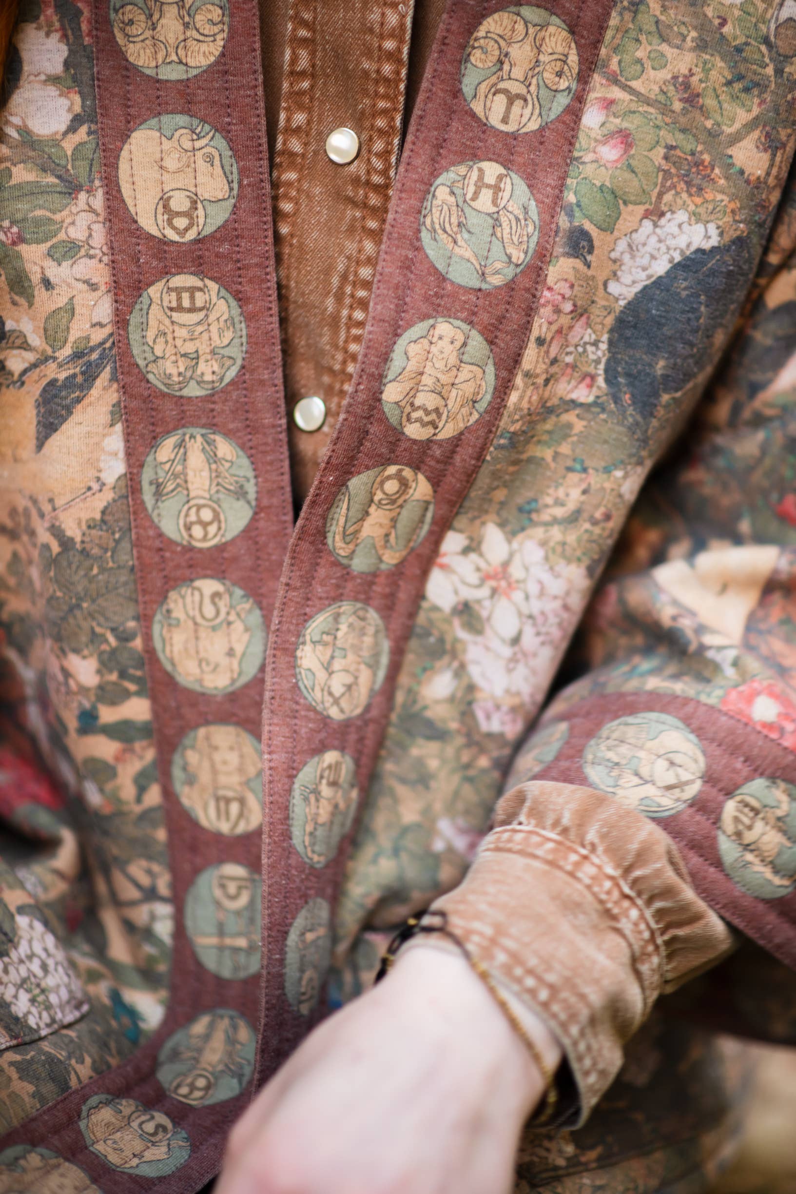 Dream Weaver Fleece Cottage Cardigan Kimono Jacket w/ Zodiac - Suttles & Seawinds