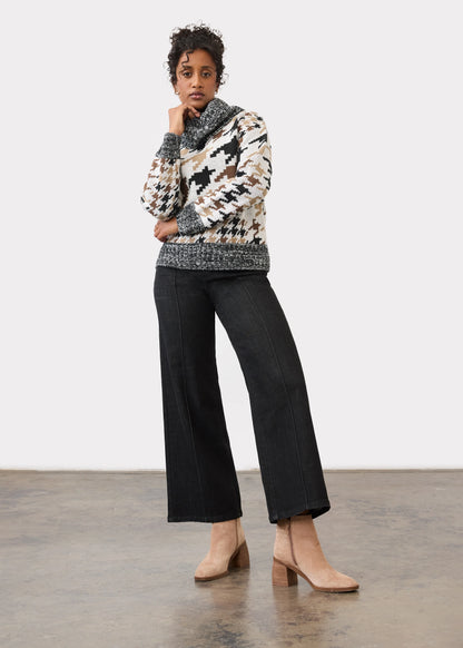 Olivia  Black pintuck Wide Ankle
