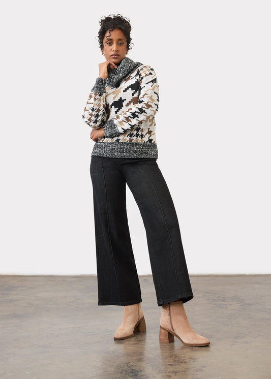 Olivia  Black pintuck Wide Ankle