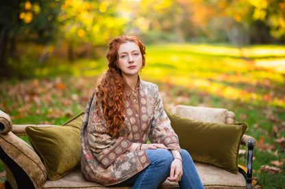 Dream Weaver Fleece Cottage Cardigan Kimono Jacket w/ Zodiac - Suttles & Seawinds