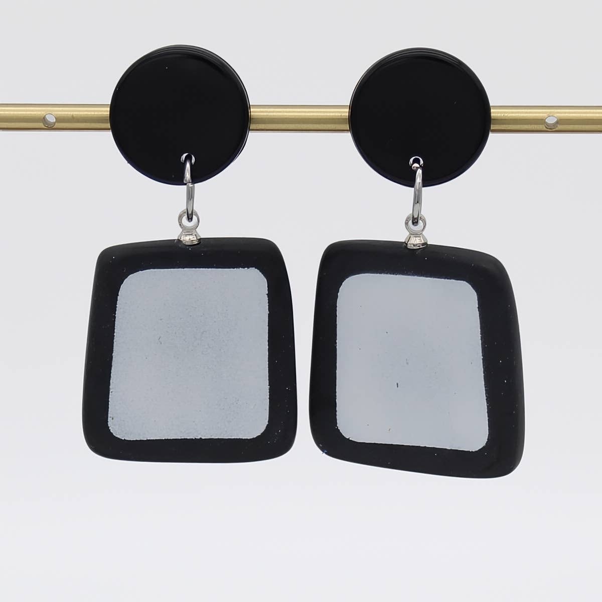 Sylca Designs - Black/Silver Stori Dangle Earrings