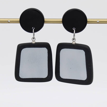 Sylca Designs - Black/Silver Stori Dangle Earrings - Suttles & Seawinds