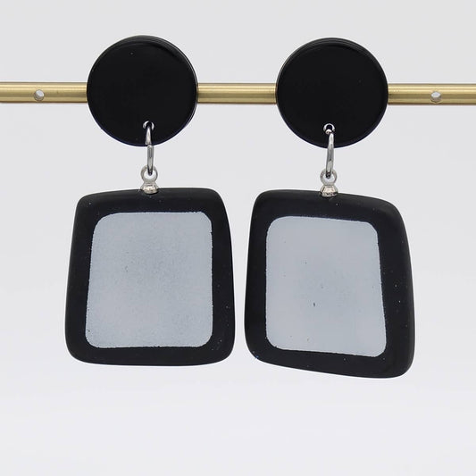Sylca Designs - Black/Silver Stori Dangle Earrings