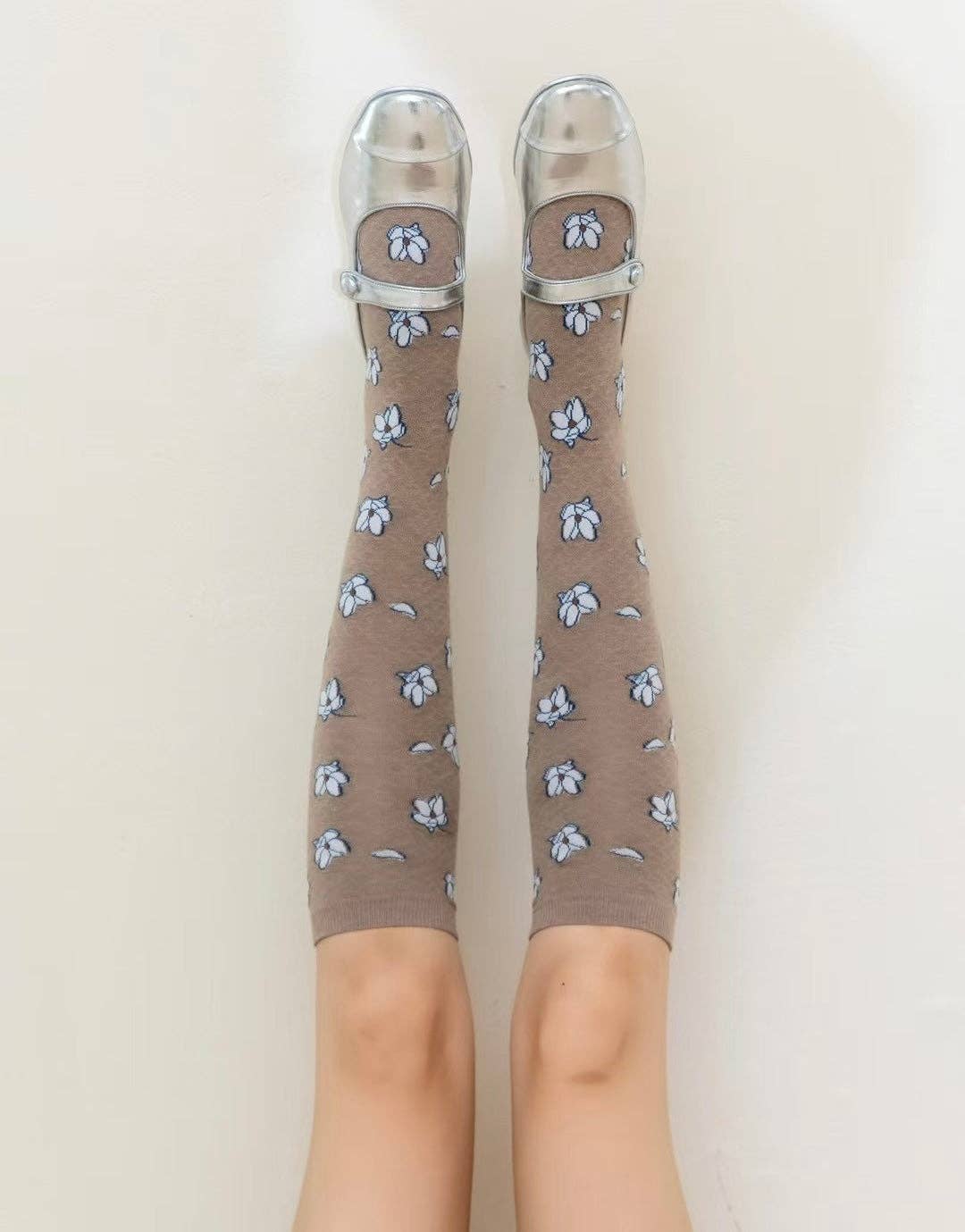 Knee High Floral Socks