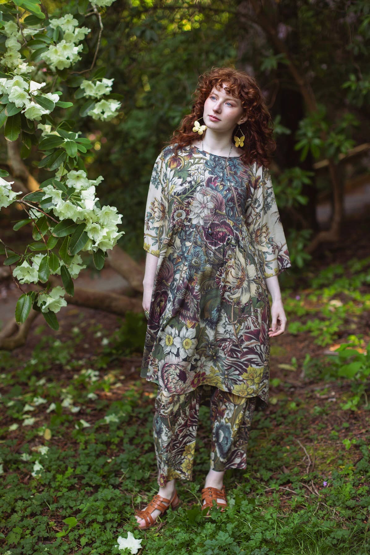 Love Grows Wild Artist Dress Tunic w/ Pockets, Bees & Floral - Suttles & Seawinds