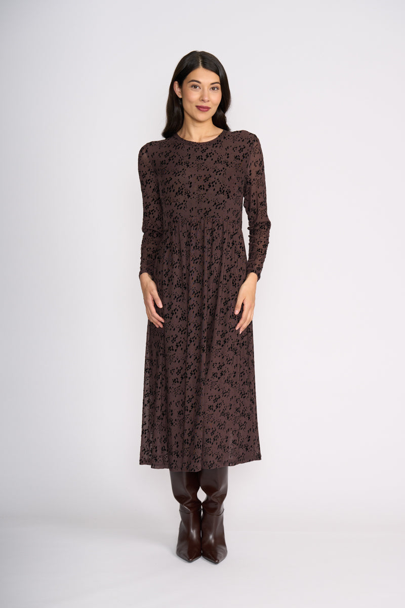 FOIL Dress - Art Spot Brown