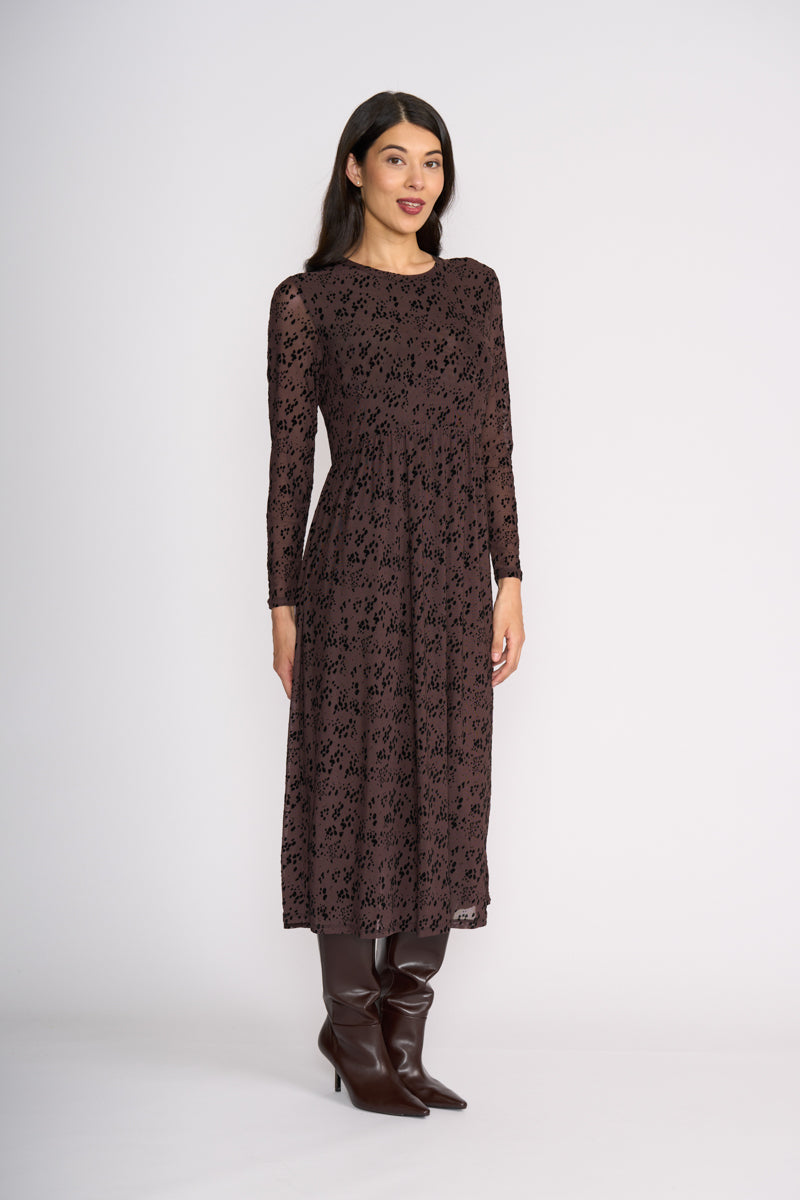 FOIL Dress - Art Spot Brown