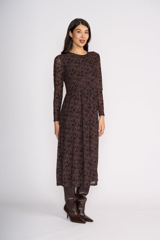 FOIL Dress - Art Spot Brown