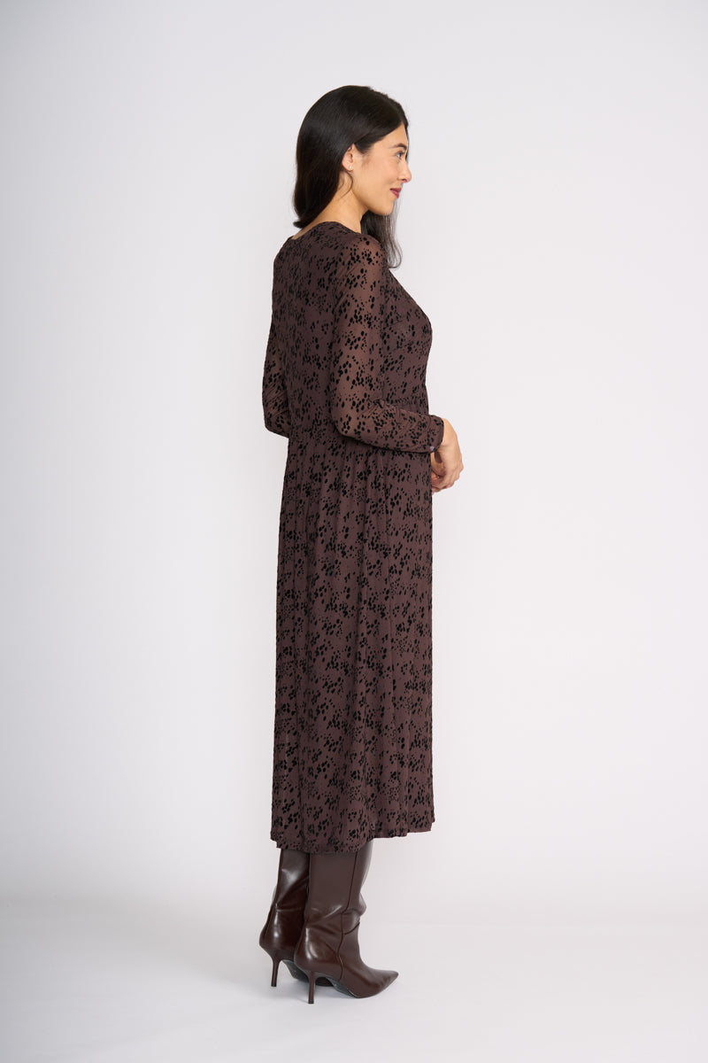 FOIL Dress - Art Spot Brown