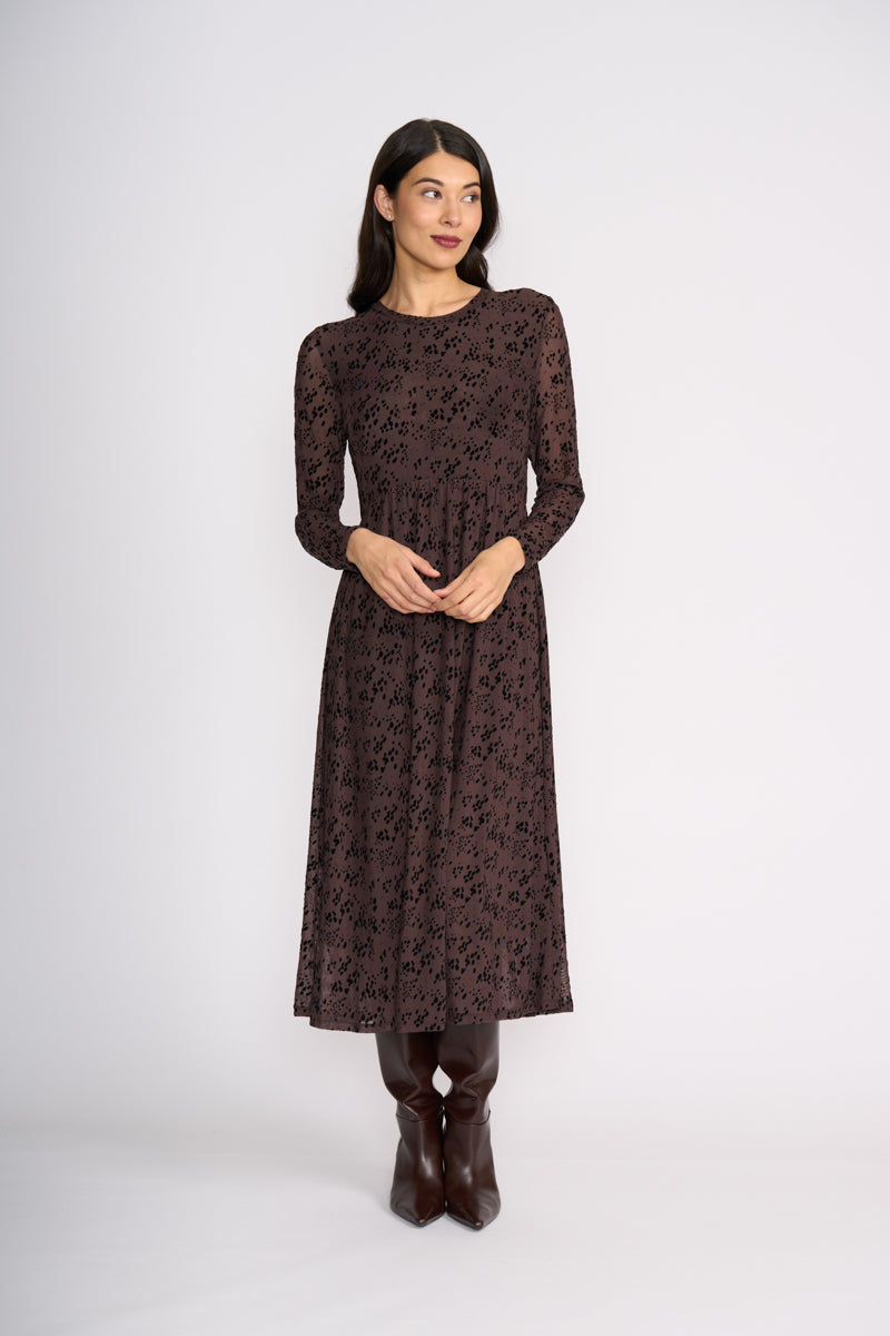 FOIL Dress - Art Spot Brown