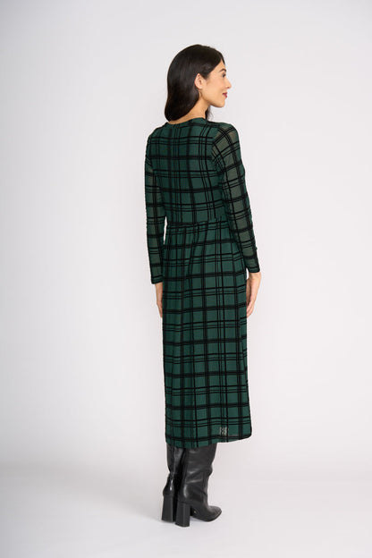FOIL Dress - Bottle Check Green