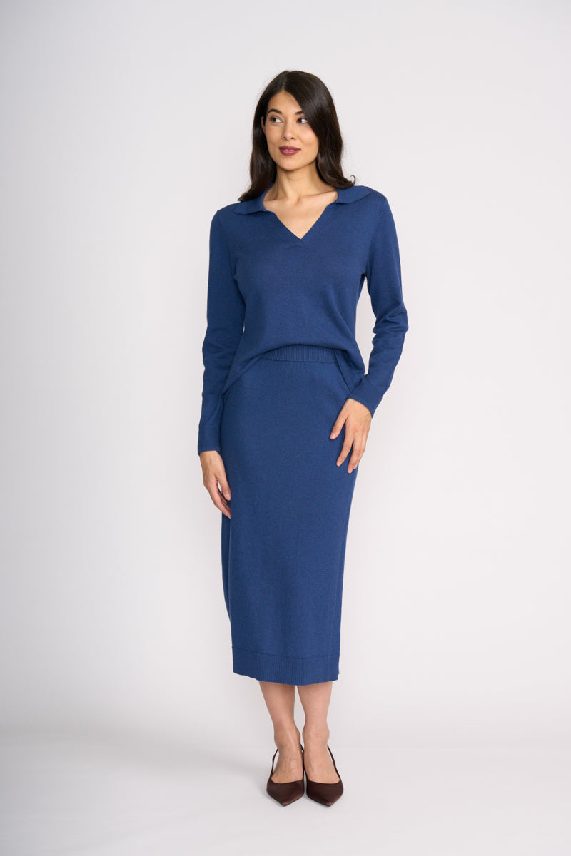 FOIL Shirt Sweater - Indigo