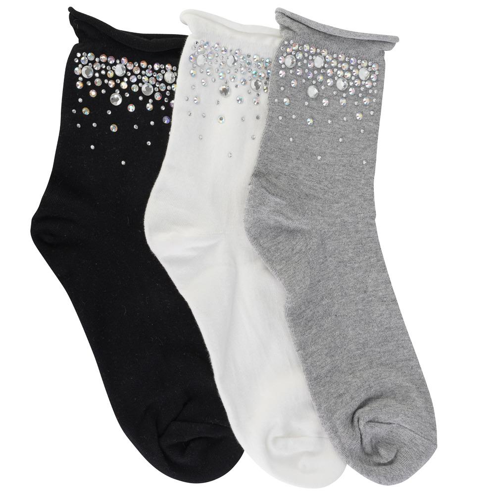 LIM LIM - SHORT CRYSTAL EMBELLISHED SOCKS