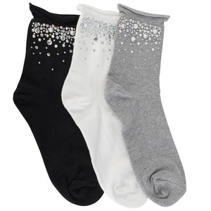LIM LIM - SHORT CRYSTAL EMBELLISHED SOCKS