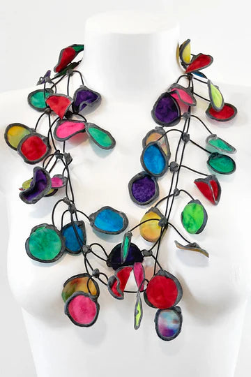 Batik Fabric & Rubber Necklace