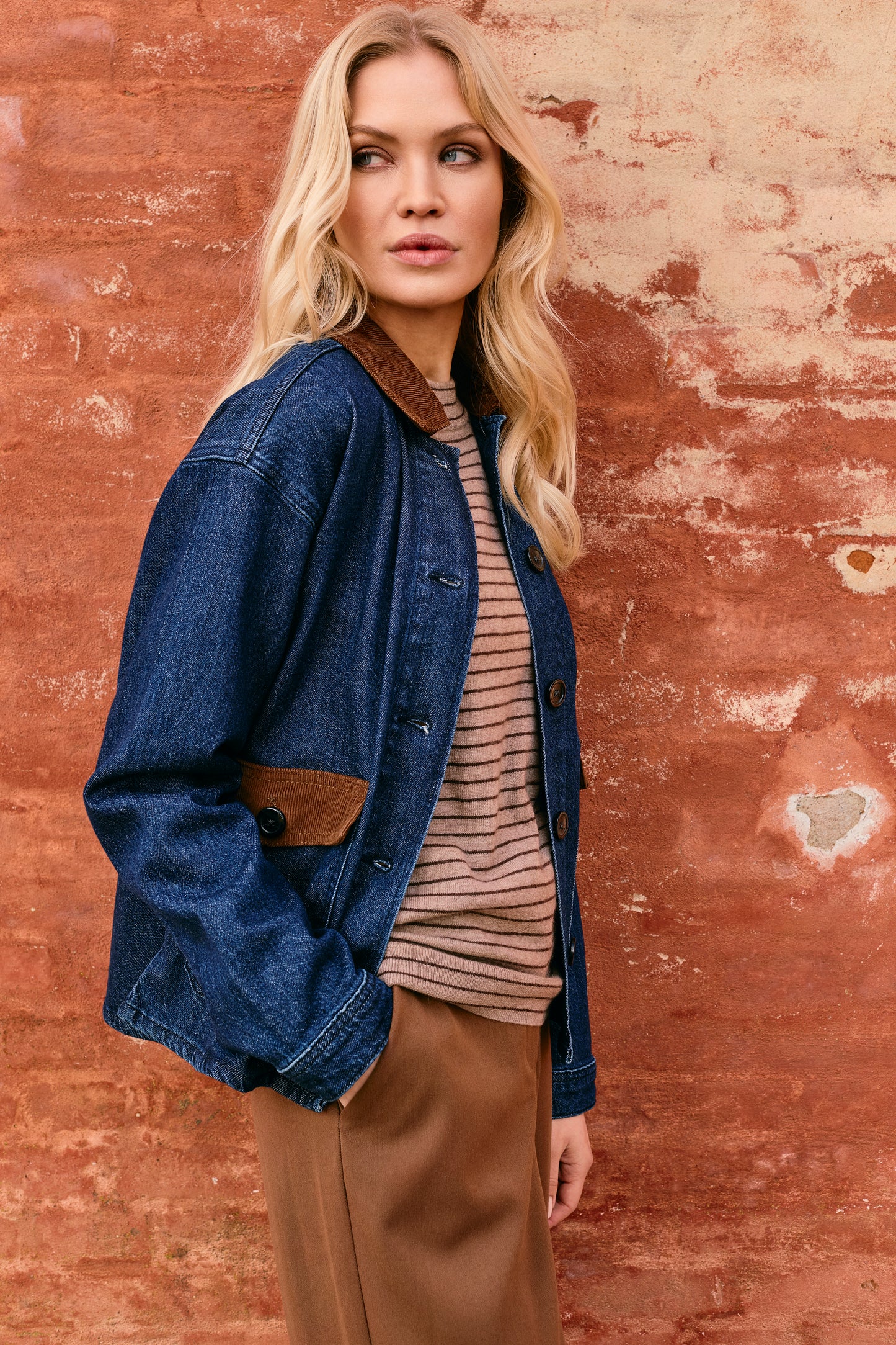Long Sleeve Stripe Wool Sweater