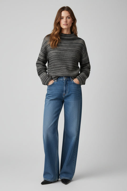 Boat Neck Long Sleeve Sweater