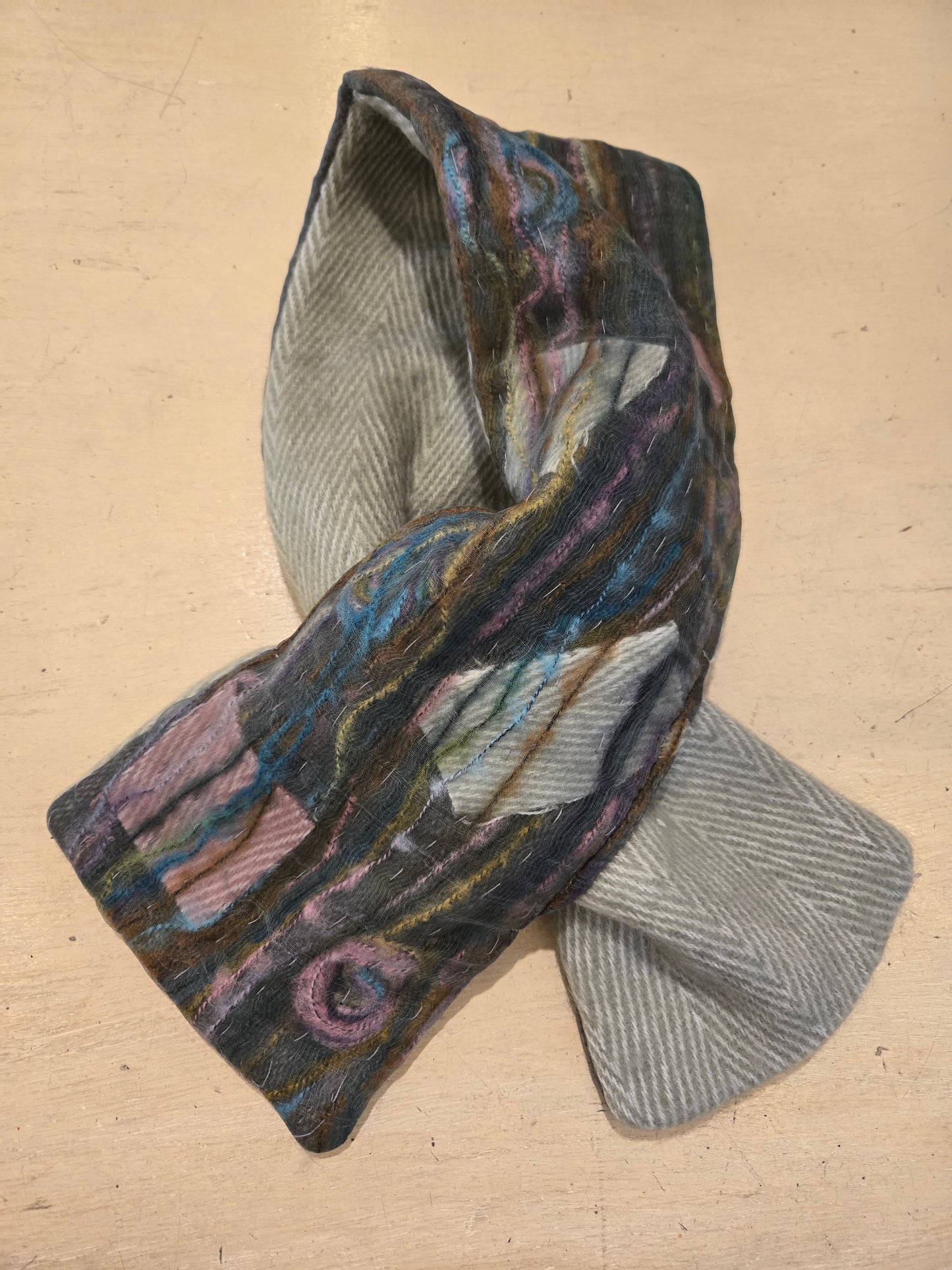 TRESART - SILK  EMBELLISHED AND EMBROIDERED MUFFLER SCARVES