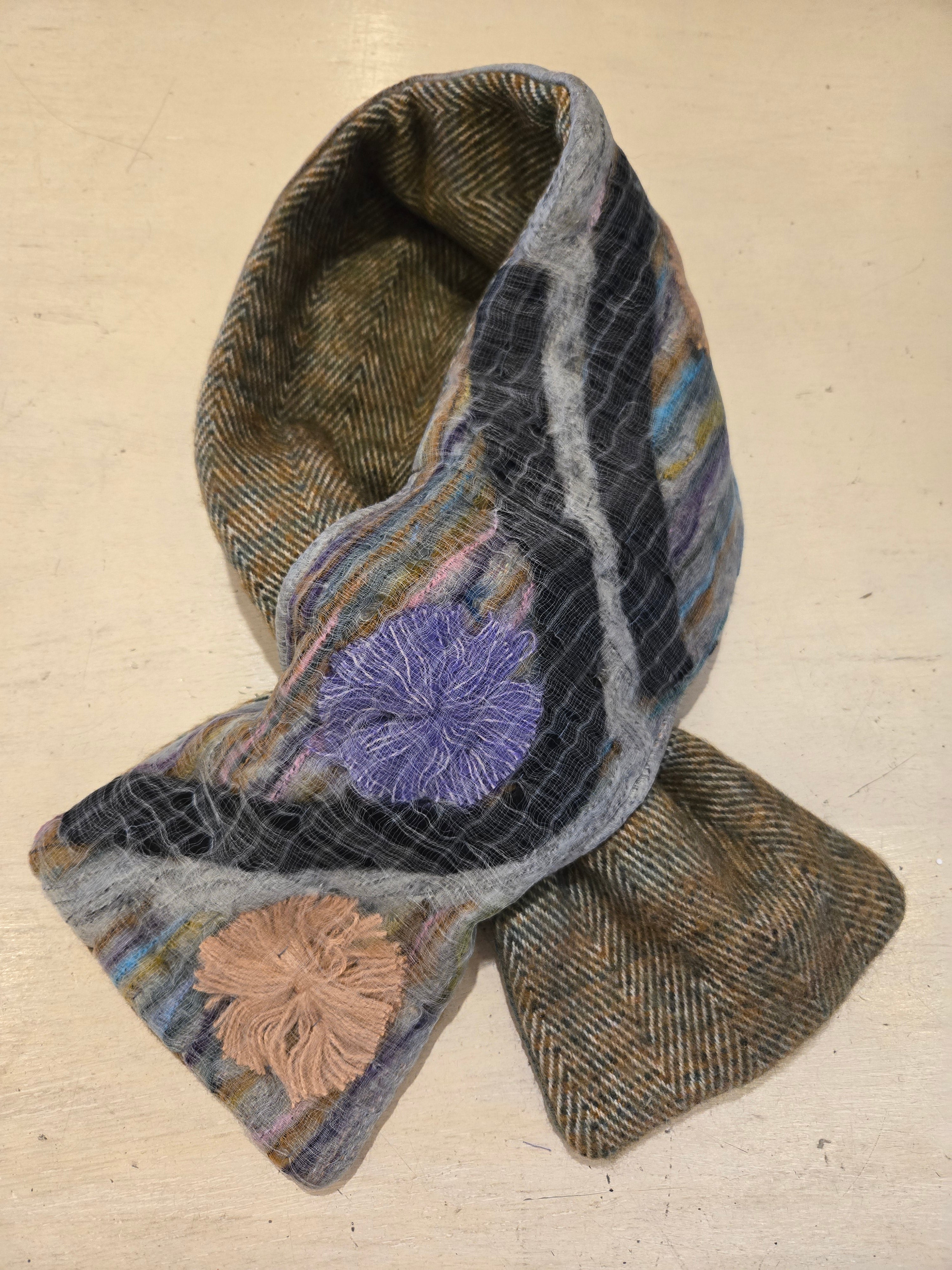 TRESART - SILK  EMBELLISHED AND EMBROIDERED MUFFLER SCARVES