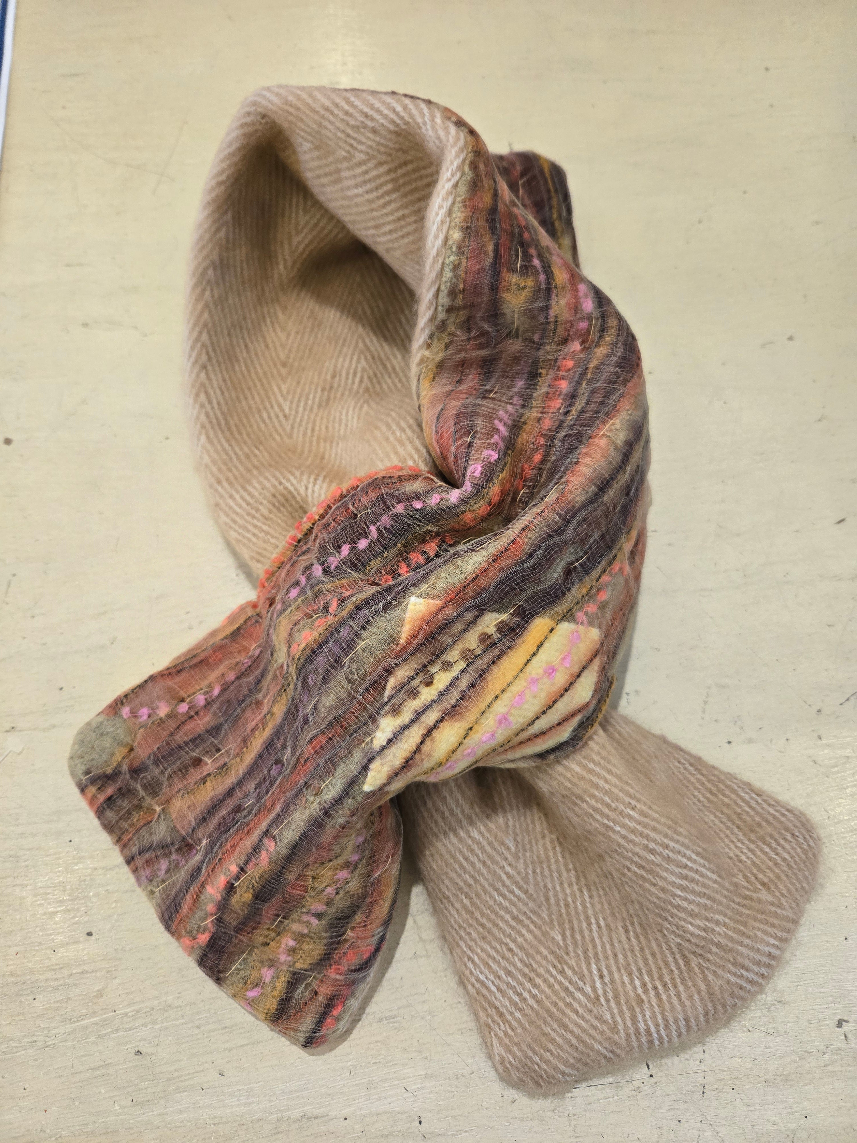 TRESART - SILK  EMBELLISHED AND EMBROIDERED MUFFLER SCARVES