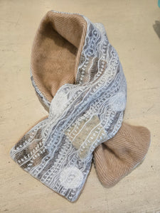 TRESART - SILK  EMBELLISHED AND EMBROIDERED MUFFLER SCARVES