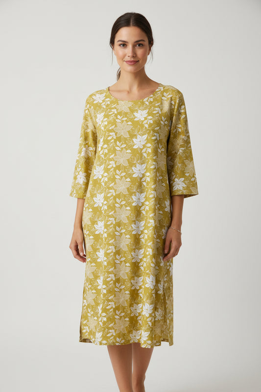 Short Bagru Style Cotton Print Nightshirt