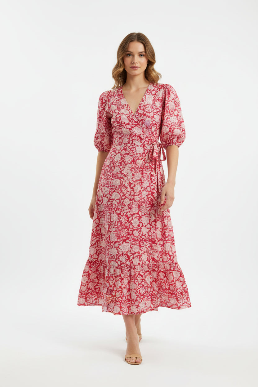 Wrap Tiered Dress