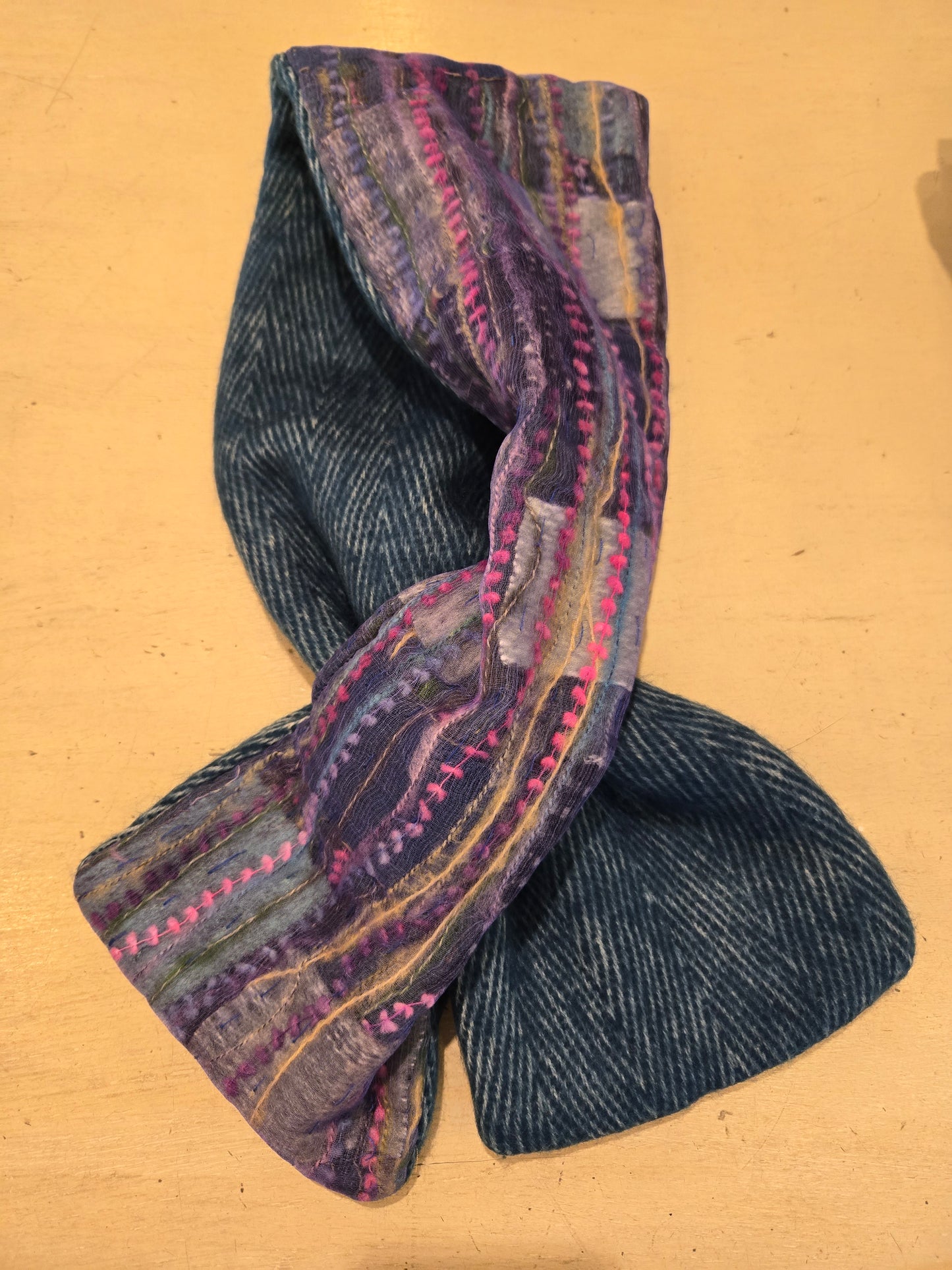 TRESART - SILK  EMBELLISHED AND EMBROIDERED MUFFLER SCARVES