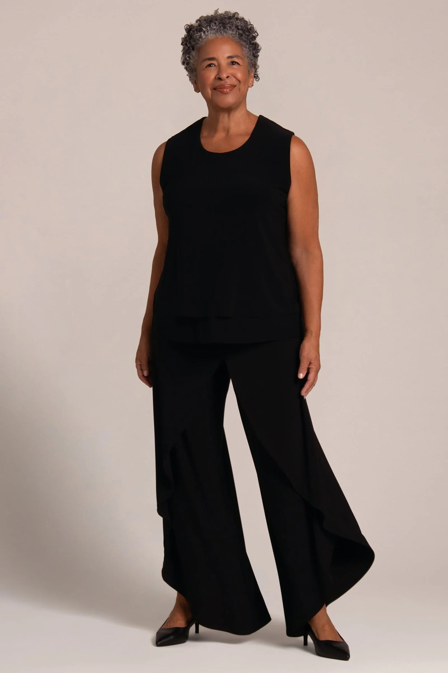 SYMPLI - SLEEVELESS DOUBLE LAYER TOP