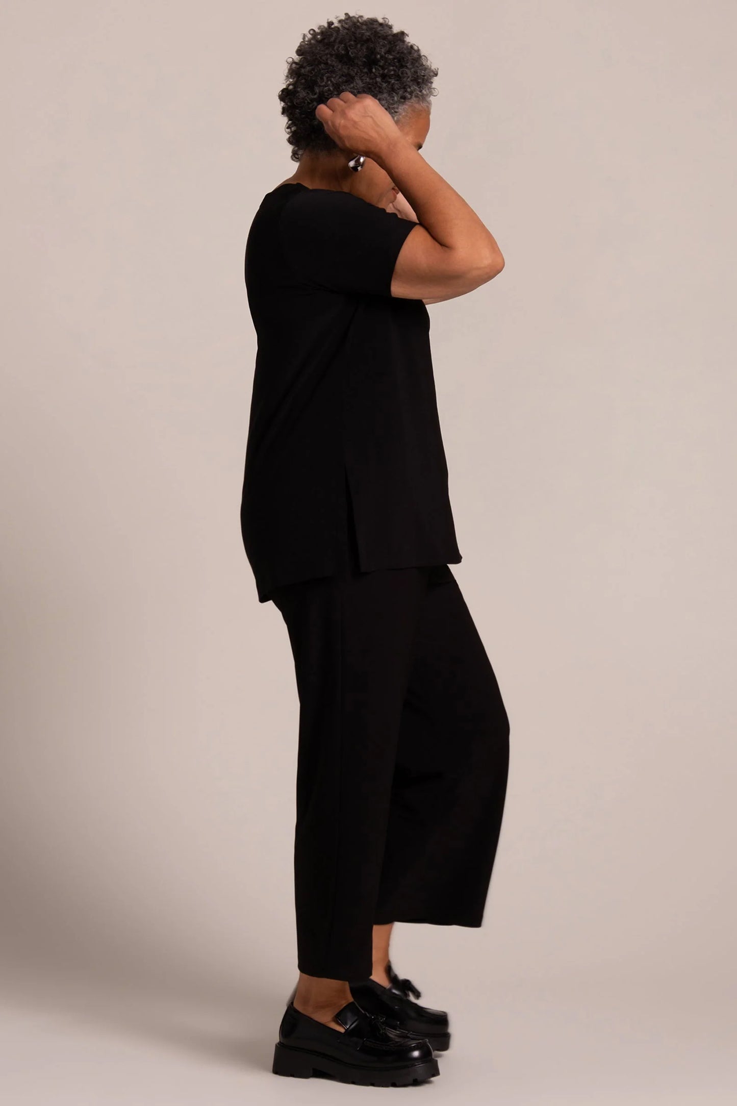 SYMPLI - SOFT SQUARE NECK  SHORT SLEEVE TOP