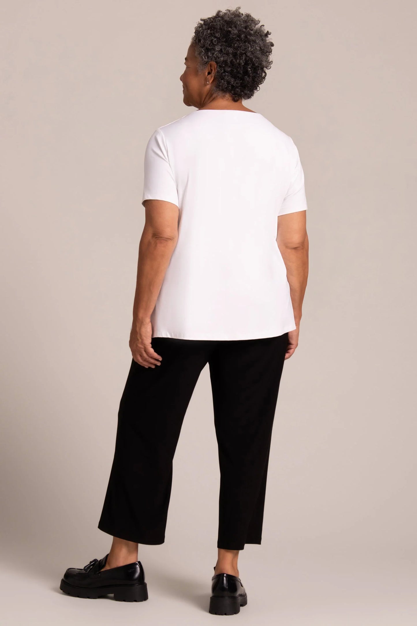 SYMPLI - SOFT SQUARE NECK  SHORT SLEEVE TOP