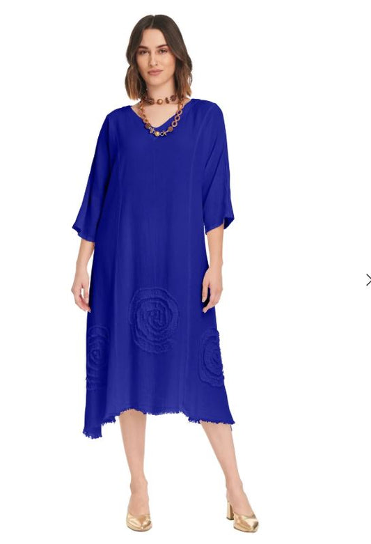 SWIRL 3/4 SLEEVE CIRCLE DRESS