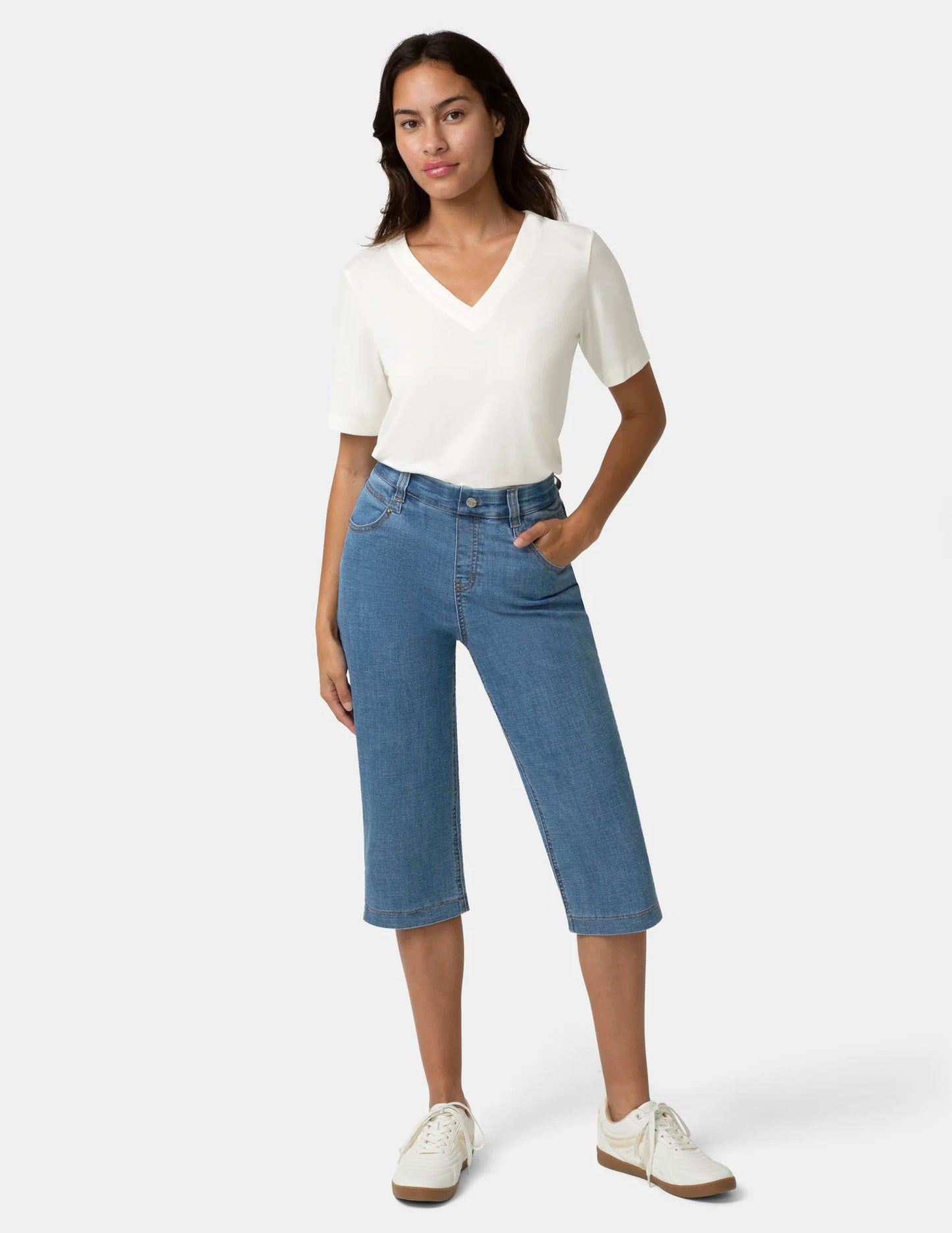 Crosshatch Denim Pedal Pusher