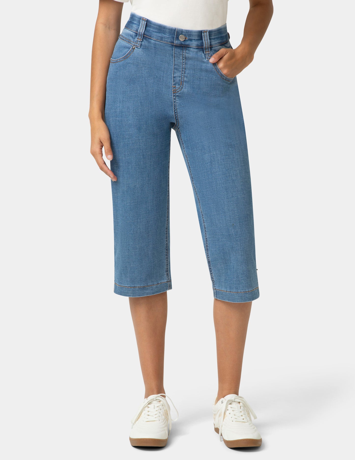 Crosshatch Denim Pedal Pusher