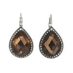 Load image into Gallery viewer, MERX - MODERN SWAROVSKI RHODIUM OVAL BAROQUE PUNCH OUT BACK  EARRING
