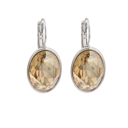 Modern Rhodium Oval Earrings -  Suttles & Seawinds